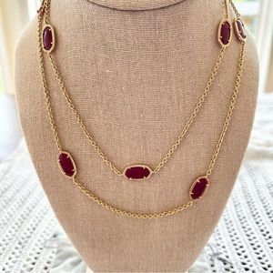 Kendra Scott Kellie Long Necklace in Maroon Jade